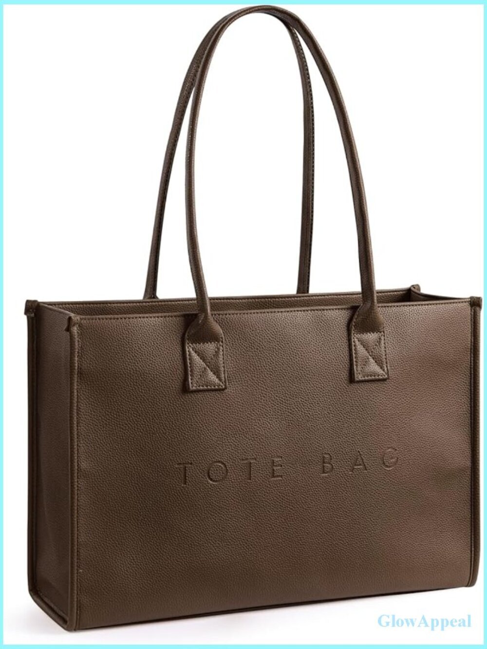 Oversize PU Leather Tote Bag Weekender Shopper Handbag with Top Handle